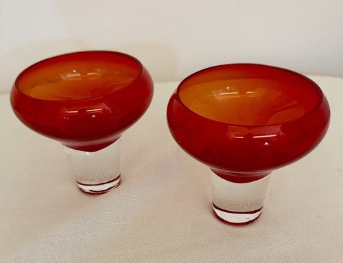 Set red clear blown - set, of