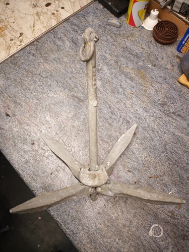 Galvanised folding grapnel - galvanised,