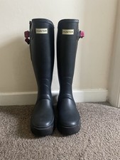 Hunter Ladies Balmoral Equestrian Tall Wellington UK Size 6 Navy Blue
