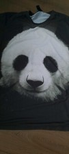 Ladies t shirt  Mr Gugu And Miss Go Size Large Black With Panda Vintage