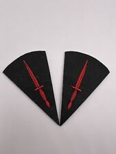 Royal Marine Commando Dagger Badge Embroidered  Red Dagger On Black Sold As Pair