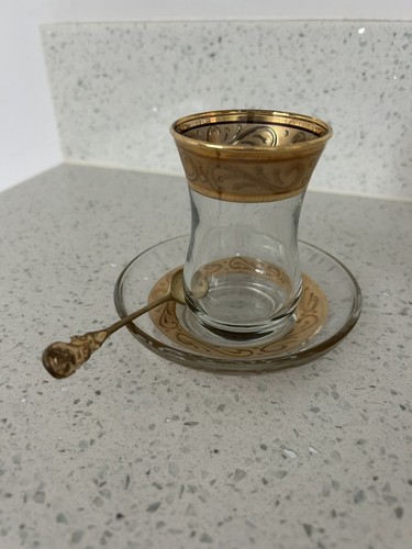 Turkish gold trim tea - turkish,