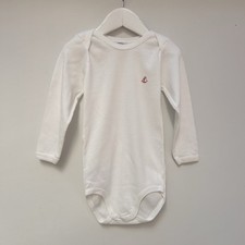 Petit Bateau White Long Sleeve Cotton Bodysuit 2-3 Years