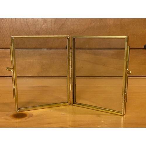 Brass folding picture frame - folding,