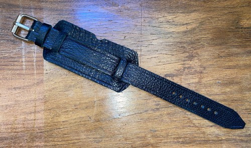 20mm black leather handmade