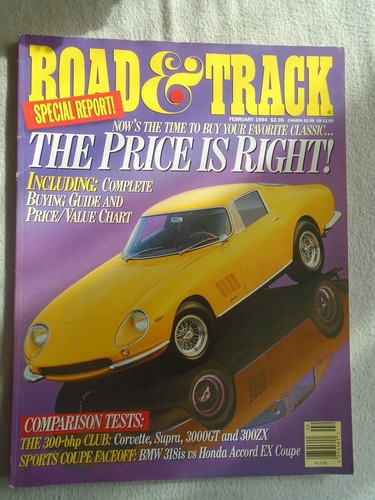 Road track feb 1994 - 1994, corvette