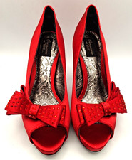 Ladies Occasion Next Red High Heeled Shoes Size 5.5 Christmas Wedding Prom J1521