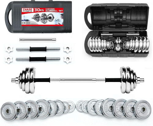 Chrome cast iron dumbbells - chrome,