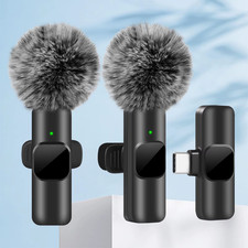 Wireless Lavalier Microphone Audio Video Recording Mini Mic For iPhone Android