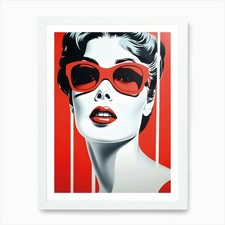 Lady In Red Art Print Framed