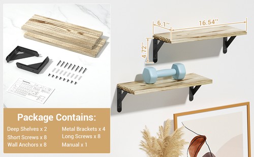 Wooden floating shelves - floating,