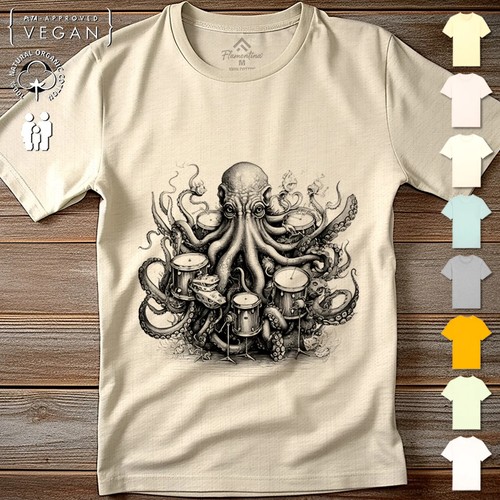 Octopus playing drums mens - playing,