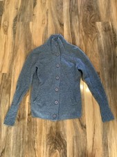 Gant Size M Womens Grey Lambswool Button Up Jumper 