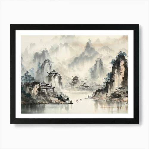 Chinese landscape art print - chinese,