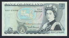 GB QEII - 1987 SOMERSET B345 - £5 FIVE POUNDS BANKNOTE - BETTER GRADE NOTE