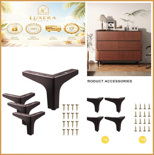Metal furniture legs set 4 - metal,
