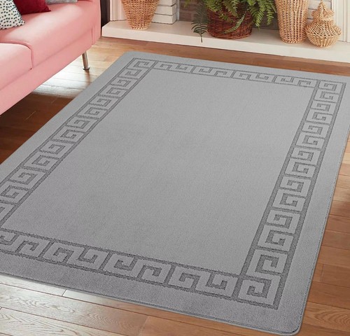 Grey large washable rugs - grey,