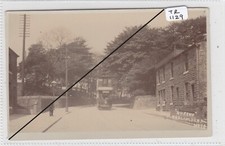 HASLINGDEN  Lancashire TRAM with Houses and person  RP