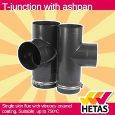 5" 6" Inch 125mm 150mm VITREOUS ENAMEL STOVE PIPE 90 DEGREE BEND T PIECE FLUE 