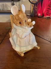 A Schmid Beatrix Potter Hunca Munca Rocking Music Box Rock A Bye Baby,Not Boxed