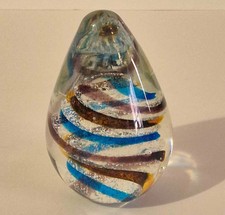 Swirl Glass Paperweight Egg