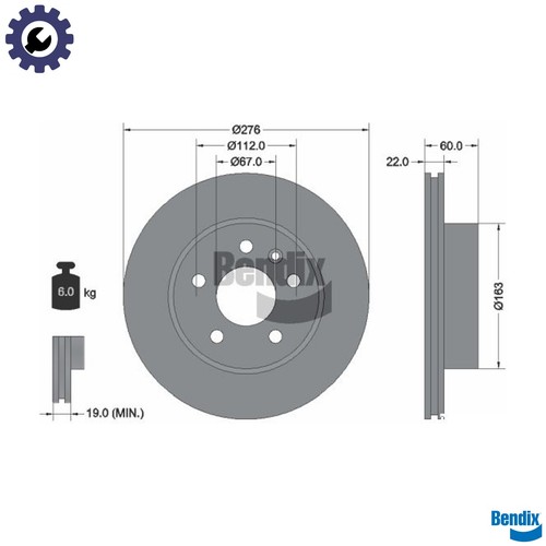 Brake disc bds1189 - 2x, for