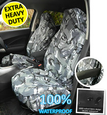 VW TRANSPORTER T4 T5 T6 Heavy Duty Waterproof Grey Camouflage Seat Covers 1+1