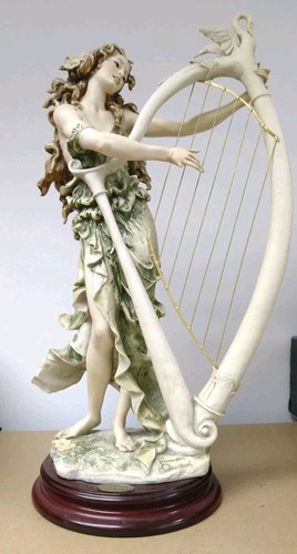 Florence woman playing harp - woman,