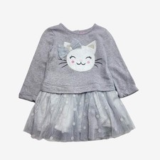Monsoon, Grey Kitten Dress, 6-12 Months 108043/1