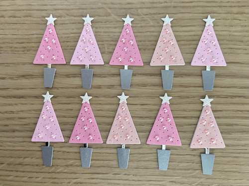 Mixed pink christmas trees - christmas,