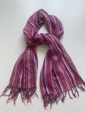 Mr Start Shoreditch Scarf Cotton Stripe London Luxury Pink Purple