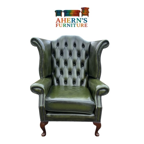 Antique green leather - antique,