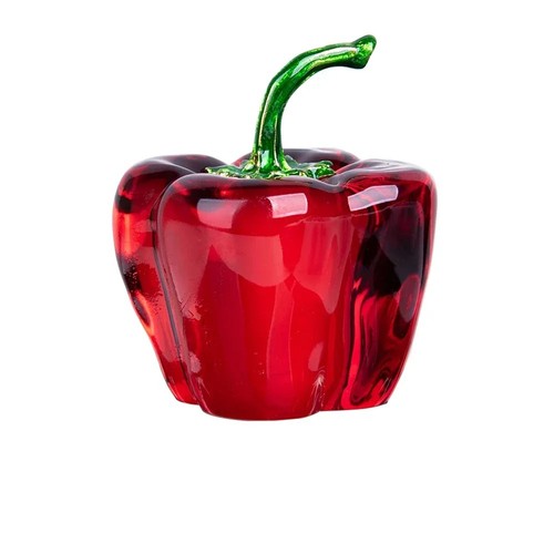 Crystal glass pepper ornament - crystal,
