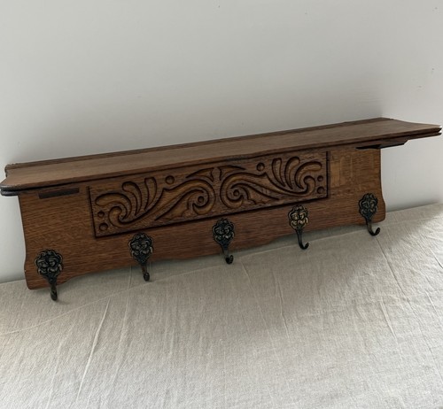 Vintage dutch oak wall coat - dutch,