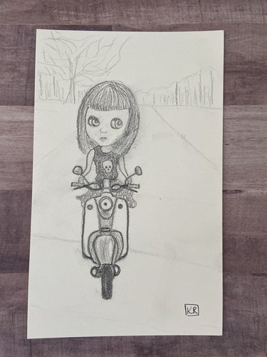 Blythe doll with moped - with,