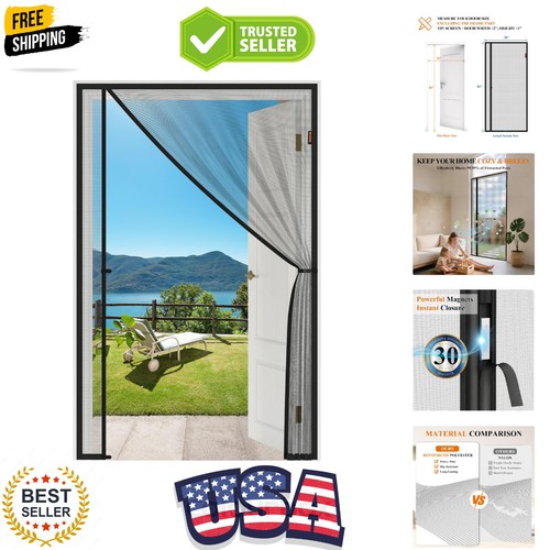 Magnetic screen door - magnetic, fits