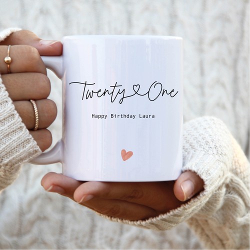 Personalised 21st birthday mug - birthday,