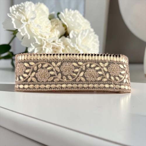Indian net lace trim rose - indian,