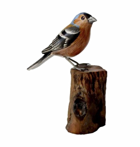 Hand carved wooden - , chaffinch