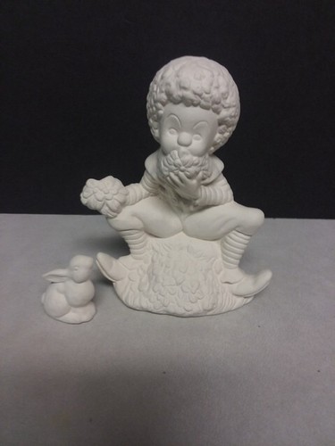 Ceramic bisque flower child - bisque,