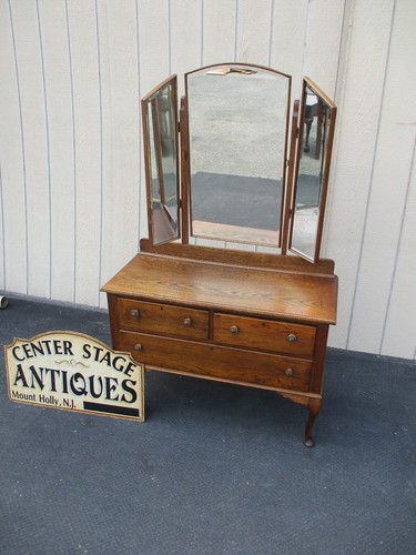 64242 oak vanity desk - desk, with