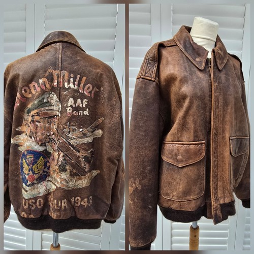 Avirex leather bomber - leather,