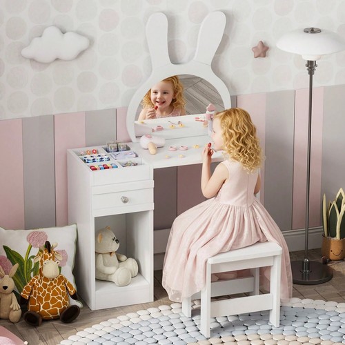 White kids dressing table - white,