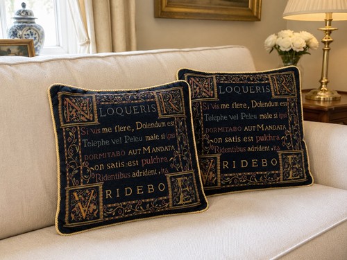 Pair vintage tapestry cushion - vintage,