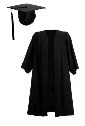 Adult graduation gown - and, hat
