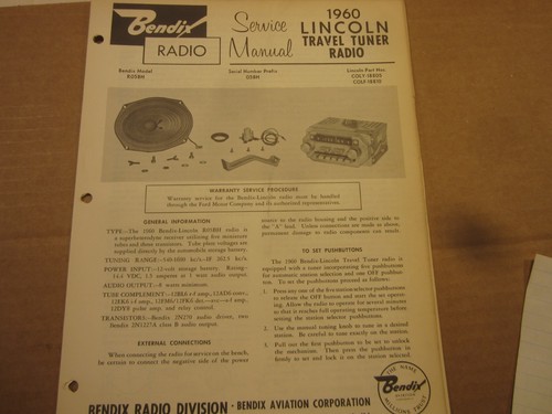 1960 lincoln bendix travel - 1960,