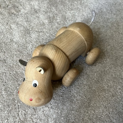 Wooden hippo kids toy with