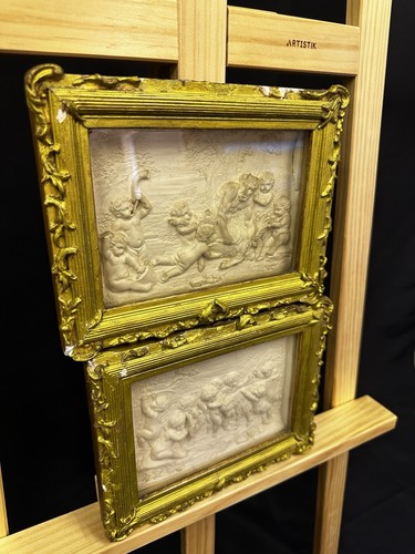 Antique plaster cherub - plaster, scenes