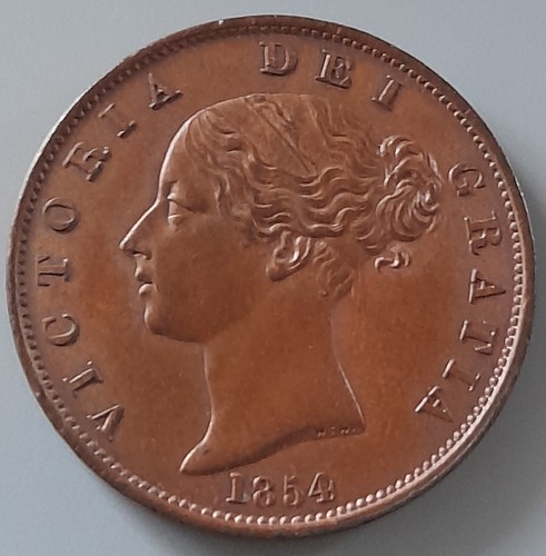 1854 queen victoria - half, penny