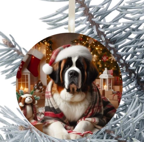 Bernard dog hanging bauble - st,